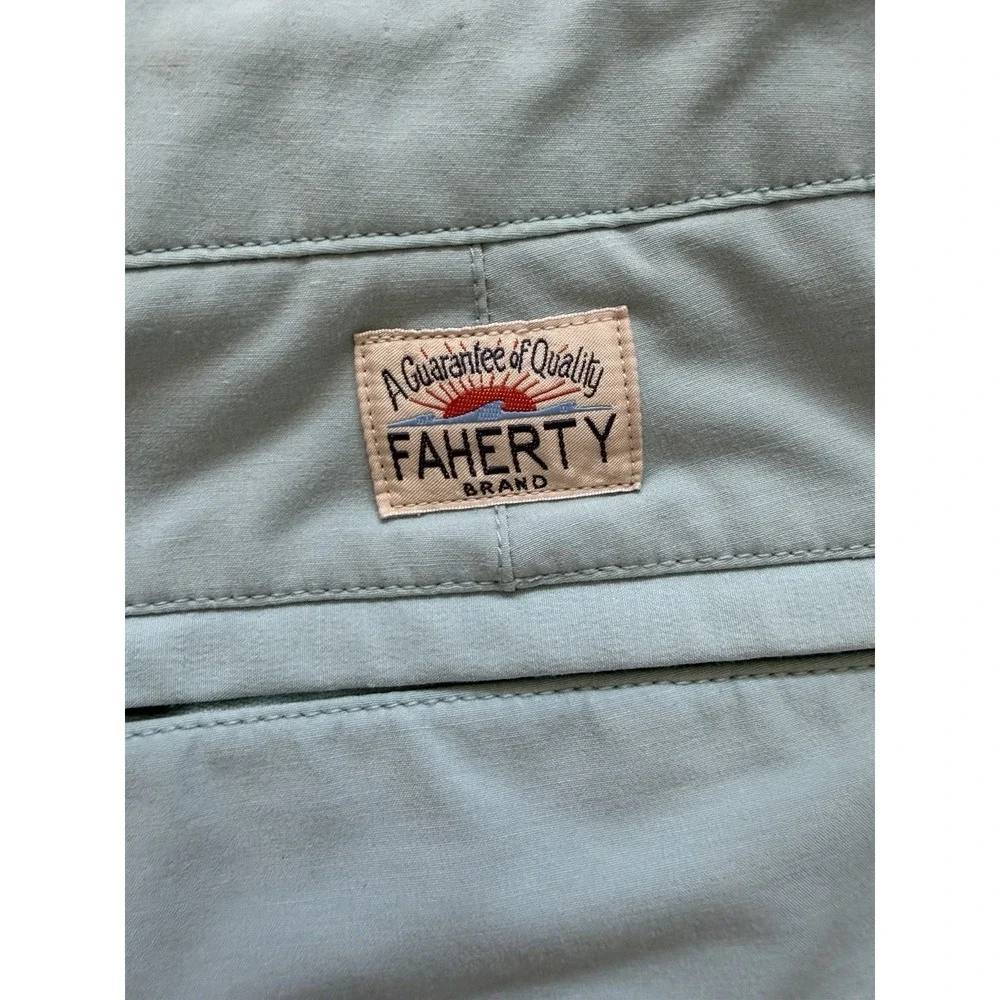 Faherty All Day Shorts Mens 36 Blue Chino Athletic Drawstring Unlined Summer